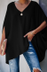 Black Casual Solid V Neck T-Shirts