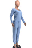 Red Fashion Casual Solid Basic O Neck Regular Jumpsuits