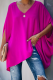 Pink Casual Solid V Neck T-Shirts