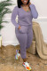 Purple Fashion Casual Solid Basic O Neck Regular Jumpsuits