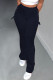 Tibetan Blue Fashion Casual Solid Bandage Regular High Waist Conventional Solid Color Bottoms