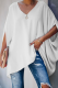 White Casual Solid V Neck T-Shirts