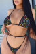 Colour Fashion Sexy Print Bandage Backless Swimwears