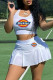 White Casual Sportswear Print Vests U Neck Sleeveless Two Pieces