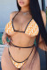 Orange Fashion Sexy Print Bandage Backless Swimwears
