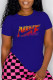 Red Fashion Casual Letter Print Basic O Neck T-Shirts