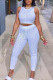 Silver Casual Print Patchwork O Neck Sleeveless Two Pieces
