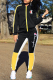 Black Casual Print Patchwork Zipper Collar Long Sleeve Two Pieces