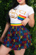Colour Fashion Casual Print Basic O Neck Short Sleeve Two Pieces