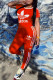 Red Fashion Casual Print Basic O Neck Short Sleeve Two Pieces