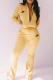 Yellow Casual Print Patchwork Turndown Collar Long Sleeve Two Pieces