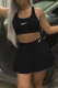 Black Fashion Casual Print Basic U Neck Sleeveless Two Pieces