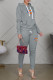 Grey Fashion Casual Patchwork Basic Hooded Collar Long Sleeve Two Pieces