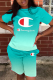 Light Green Casual Gradual Change Patchwork O Neck Short Sleeve Two Pieces