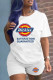 White Fashion Sportswear Print Patchwork O Neck Short Sleeve Two Pieces