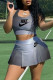 Black Sportswear Print Patchwork O Neck Two Pieces