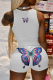 Black White Street Print Patchwork U Neck Two Pieces
