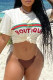 White Fashion Casual Print Basic O Neck T-Shirts