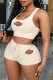 White Fashion Casual Embroidery Vests U Neck Sleeveless Two Pieces