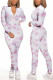 PinkButterfly Fashion Casual Printed Long Sleeve Jumpsuit