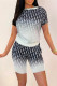 Black Fashion Casual Print Basic O Neck Short Sleeve Two Pieces