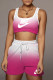 Rose Red Casual Sportswear Gradual Change Print Basic U Neck Sleeveless Two Pieces