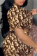 Brown Casual Living Print Basic Turndown Collar Short Sleeve Two Pieces