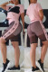Pink Casual Sportswear Print Patchwork O Neck Short Sleeve Two Pieces