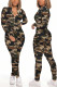 Camouflage Fashion Casual Printed Long Sleeve Jumpsuit