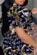 Black Casual Living Print Basic Turndown Collar Short Sleeve Two Pieces