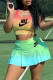 Colour Sportswear Print Patchwork O Neck Two Pieces