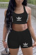 Black Fashion Casual Print Basic O Neck Sleeveless Two Pieces
