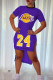 Purple Yellow Fashion Casual Print Asymmetrical O Neck Short Sleeve Dress