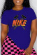 Orange Fashion Casual Letter Print Basic O Neck T-Shirts