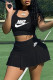 Black Elegant Letter Asymmetrical U Neck Sleeveless Two Pieces