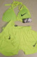 Fluorescent Green Fashion Sexy Solid Embroidered Backless Halter Sleeveless Three-piece Set