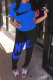 Blue Casual Print Patchwork O Neck Short Sleeve Two Pieces