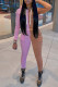 Pink Casual Solid Patchwork Fold Zipper Hooded Collar Long Sleeve Two Pieces