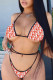Red Fashion Sexy Print Bandage Backless Swimwears