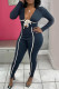 Black Sexy Solid Hollowed Out Patchwork Frenulum Skinny Jumpsuits