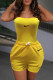Yellow Fashion Sexy Solid Embroidered Backless Swimwears Set