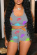 Grey Casual Sportswear Letter Print Vests U Neck Sleeveless Two Pieces