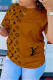 Brownness Fashion Casual Print Basic O Neck T-Shirts