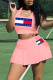 Pink Casual Print Patchwork U Neck Sleeveless Two Pieces