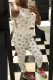 White Casual Print Patchwork O Neck Short Sleeve Two Pieces