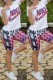 Purple Casual Sportswear Print Basic O Neck Short Sleeve Two Pieces