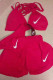 Red Fashion Sexy Solid Embroidered Backless Halter Sleeveless Three-piece Set