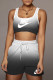 Black Casual Sportswear Gradual Change Print Basic U Neck Sleeveless Two Pieces