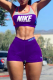 Purple Sportswear Print Patchwork U Neck Sleeveless Two Pieces