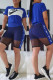 Blue Casual Sportswear Print Patchwork O Neck Short Sleeve Two Pieces
